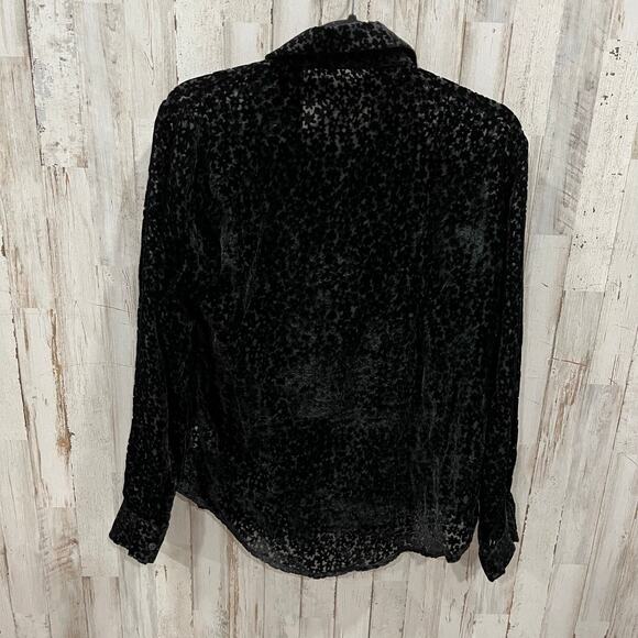 Lili Sidonio Molly Bracken Floral Velvet Burnout Button Up Shirt Whimsygoth S - Picture 5 of 7